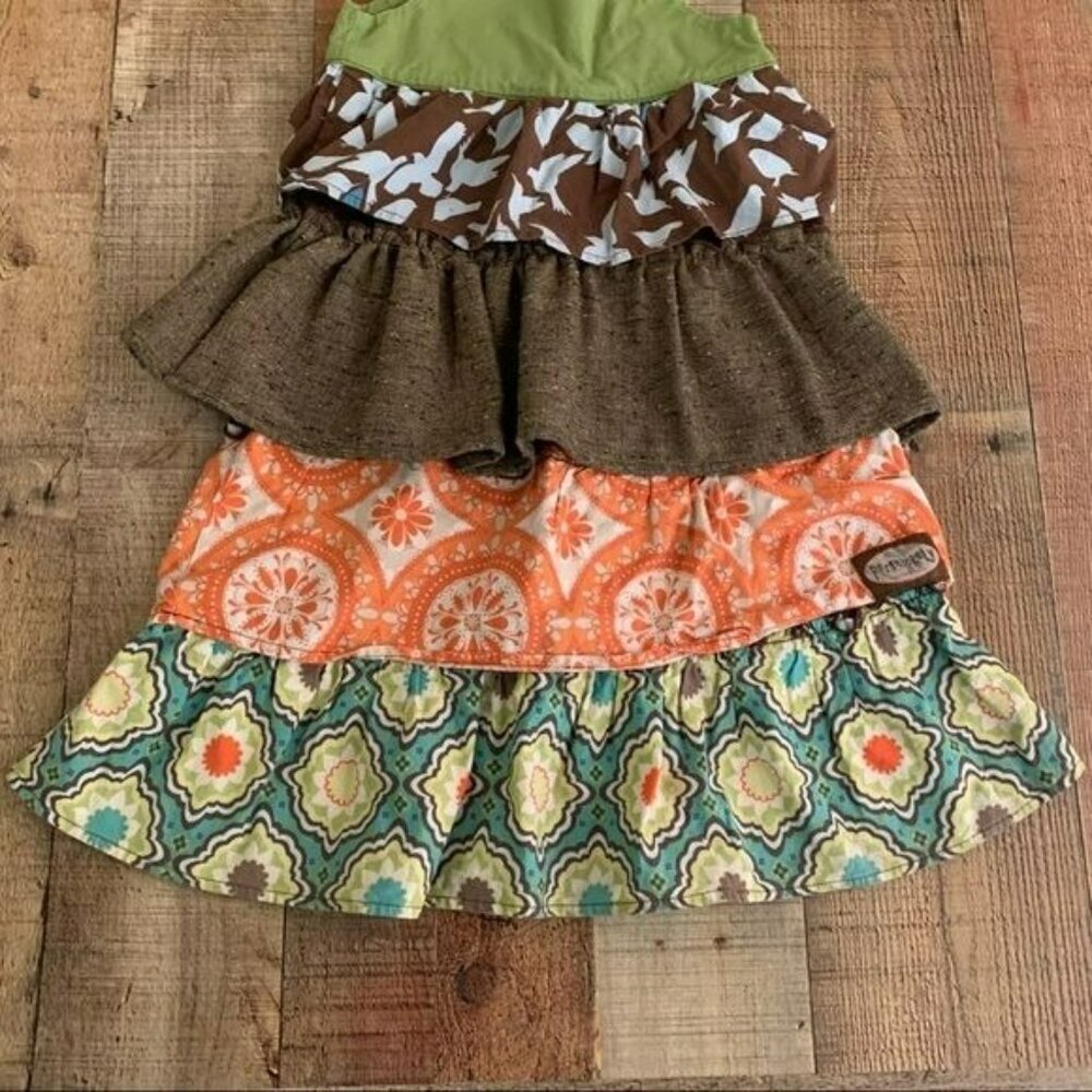 Persnickety Girls Ruffled Layered Dress M 3-4yr Multicolor Cotton Blend - Picture 4 of 6